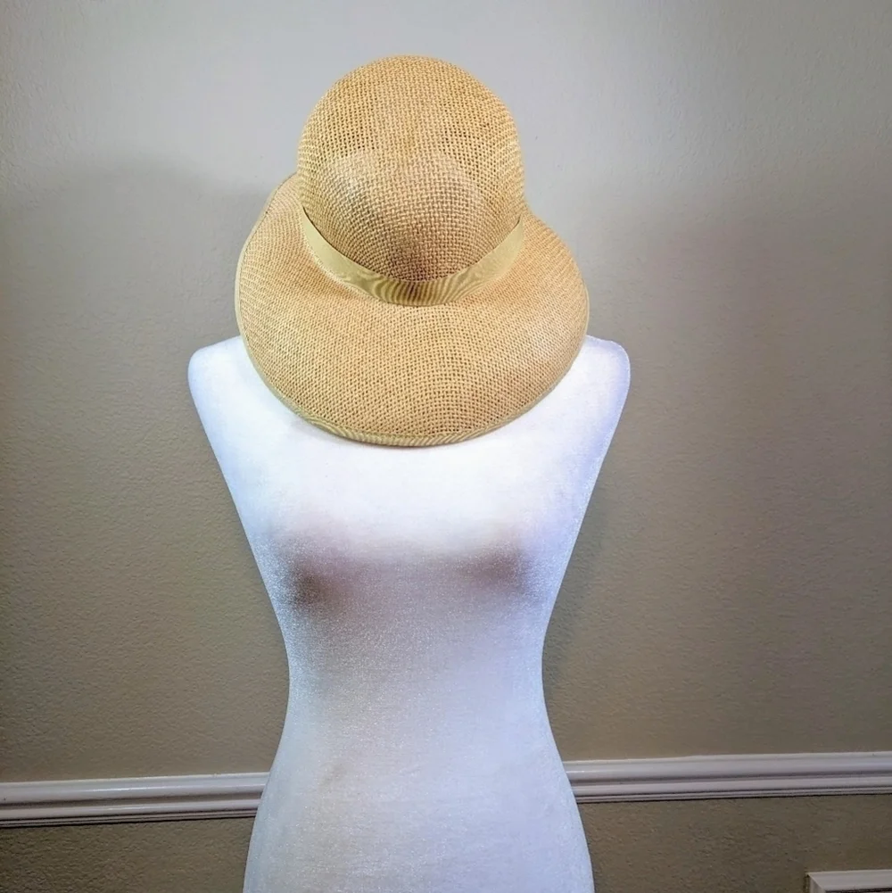 Cute Paper Sun Hat with Bow Tie Back